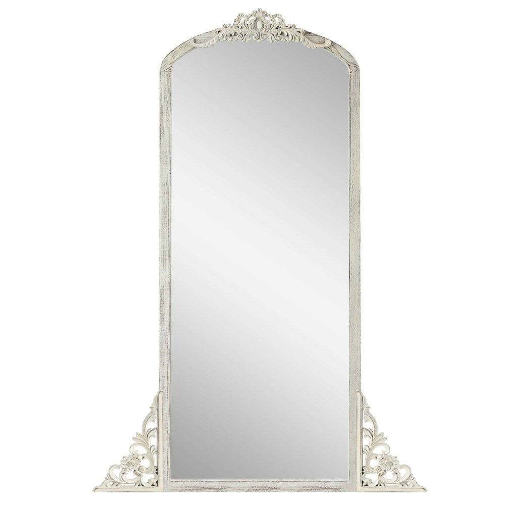 67" White Solid Wood Framed Full Length Mirror HomeRoots
