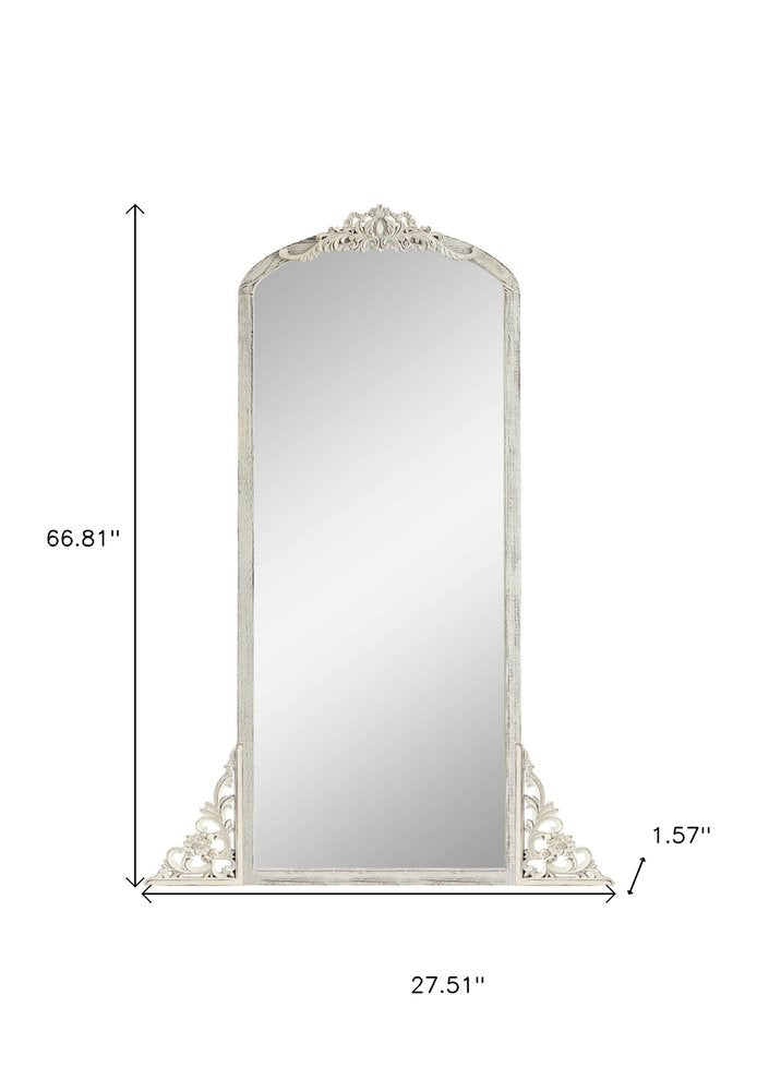 67" White Solid Wood Framed Full Length Mirror HomeRoots