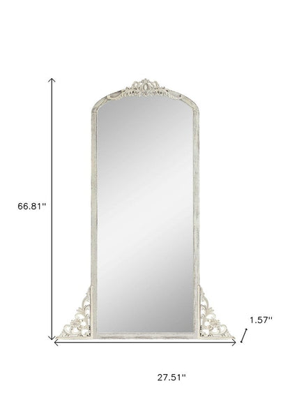 67" White Solid Wood Framed Full Length Mirror HomeRoots