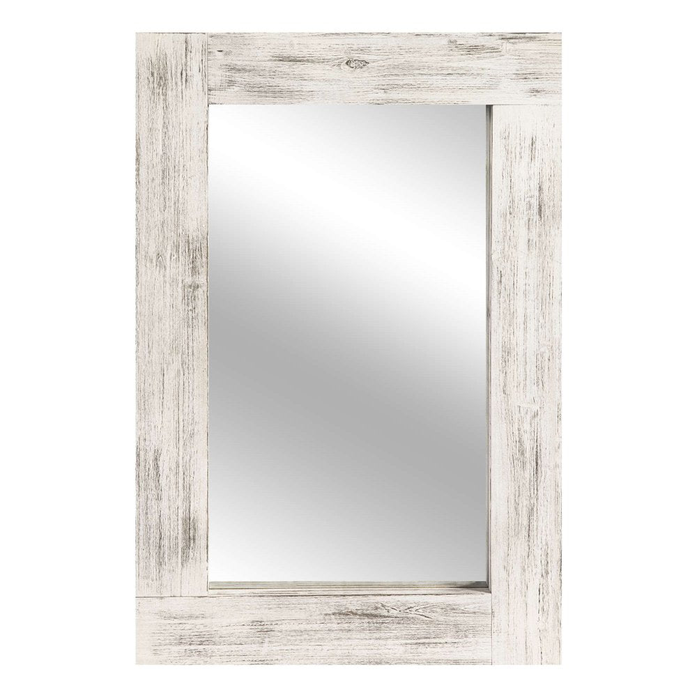 Set of Two White Solid Wood Framed Accent Mirror — view 1