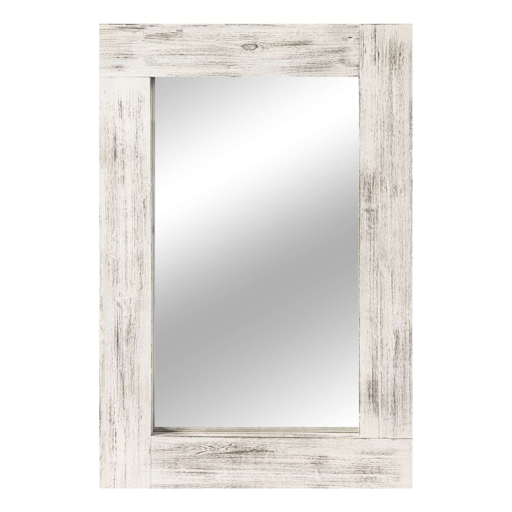 Set of Two White Solid Wood Framed Accent Mirror HomeRoots