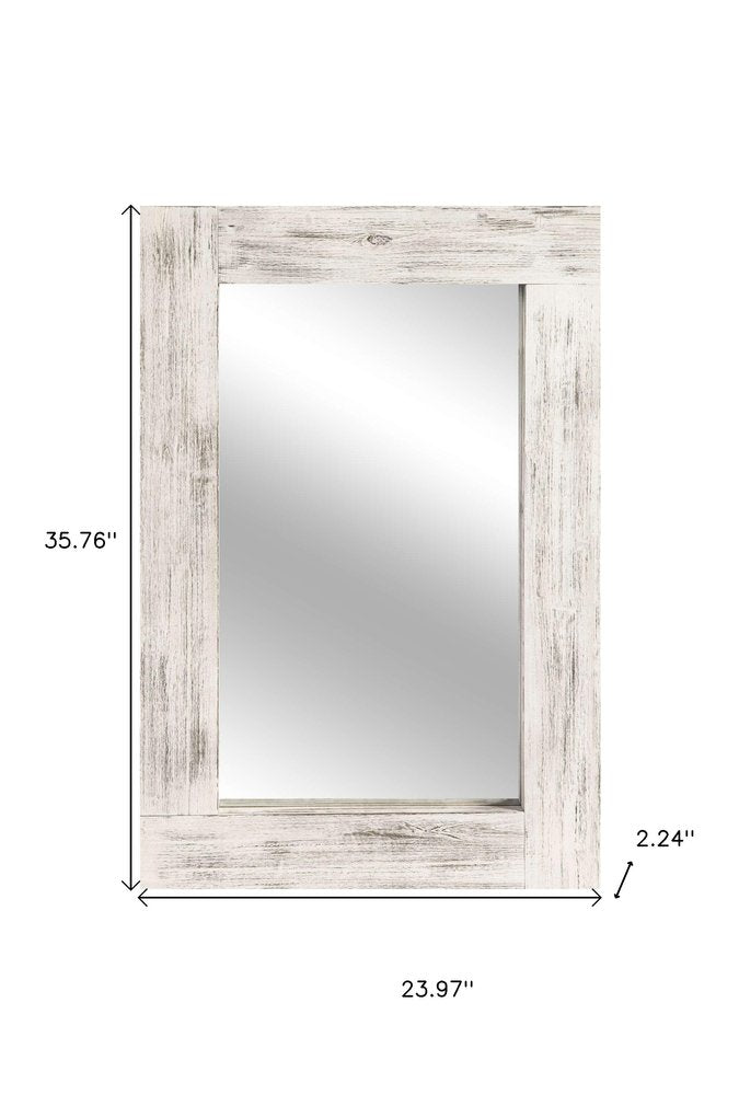 Set of Two White Solid Wood Framed Accent Mirror — view 5