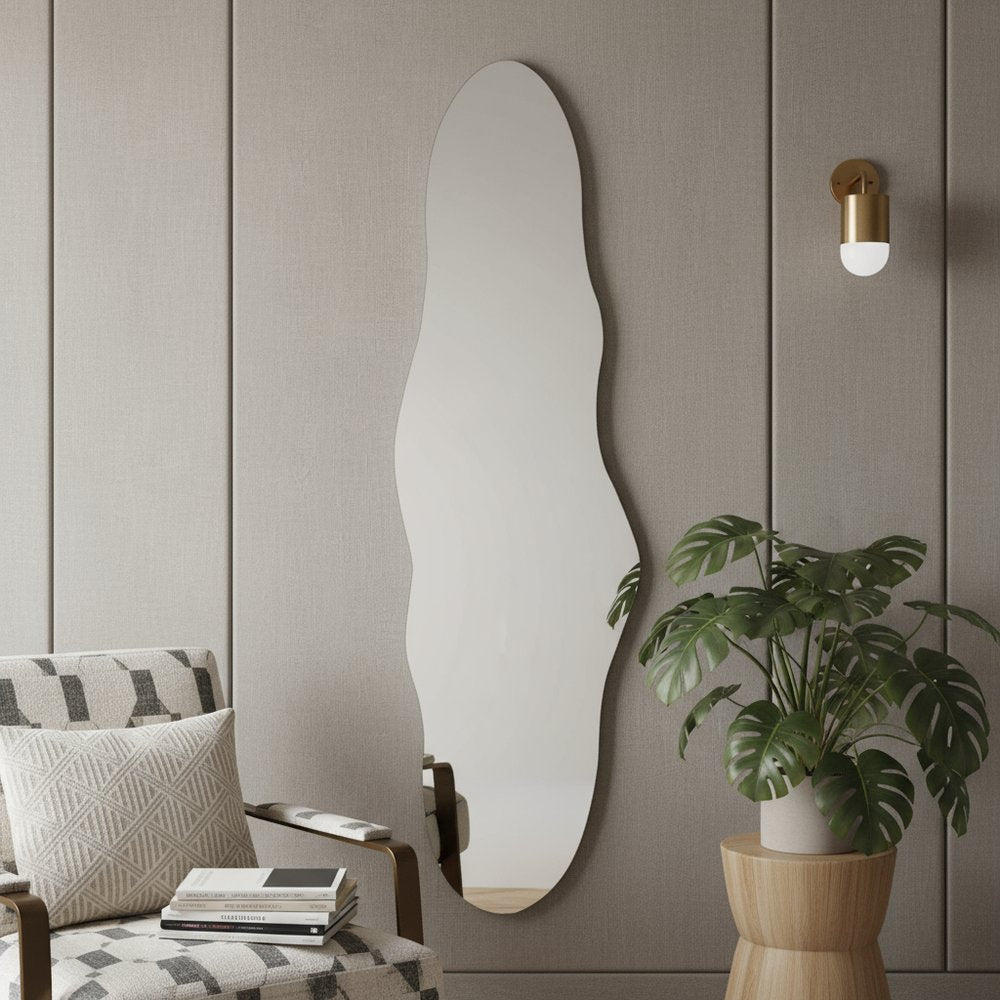 59" Clear Abstract Frameless Accent Mirror — view 7