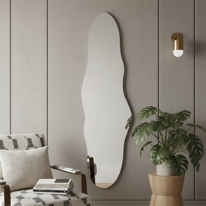 59" Clear Abstract Frameless Accent Mirror