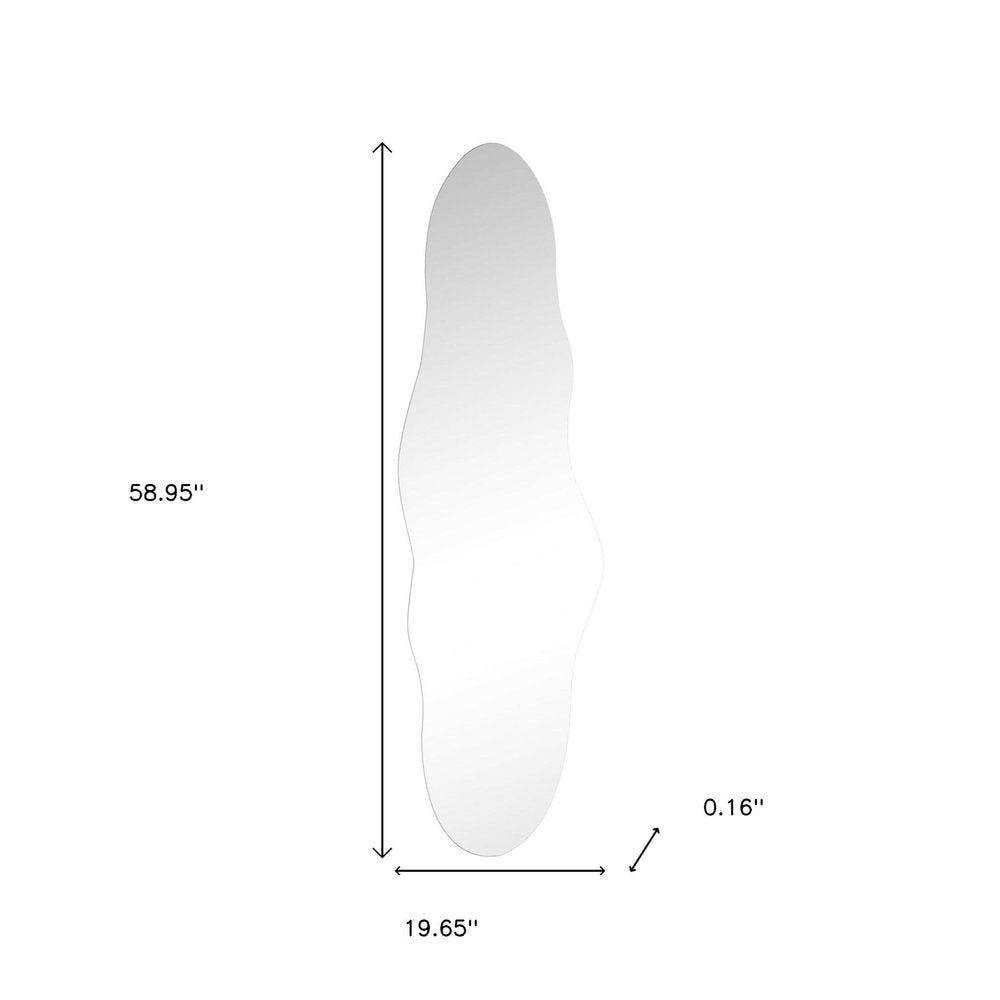 59" Clear Abstract Frameless Accent Mirror — view 6