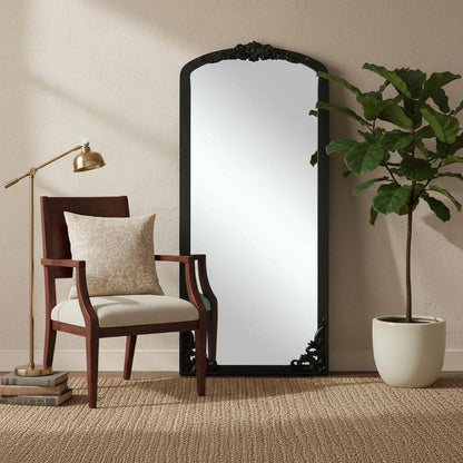 69" Black Solid Wood Framed Full Length Mirror HomeRoots
