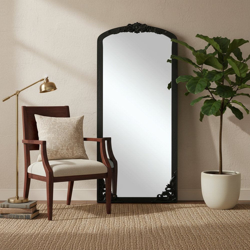 69" Black Solid Wood Framed Full Length Mirror HomeRoots