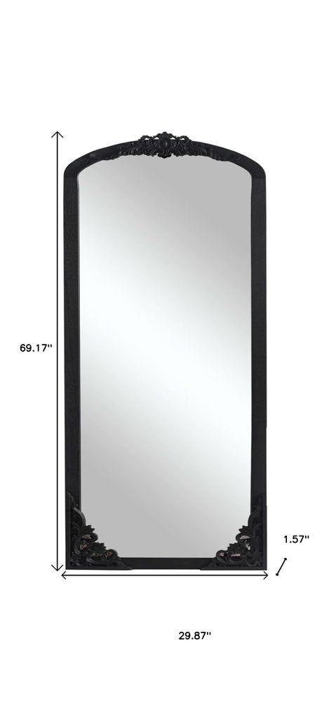69" Black Solid Wood Framed Full Length Mirror HomeRoots