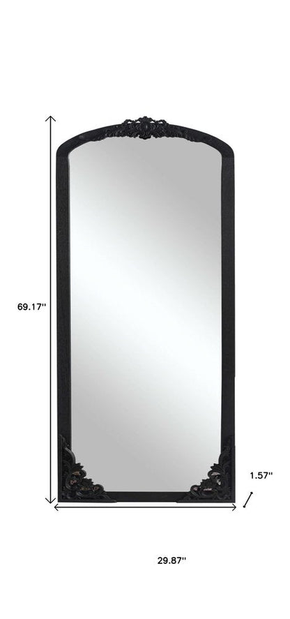 69" Black Solid Wood Framed Full Length Mirror HomeRoots
