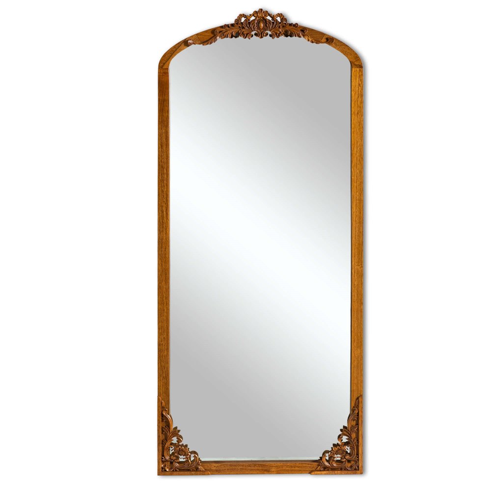 69" Brown Solid Wood Framed Full Length Mirror HomeRoots