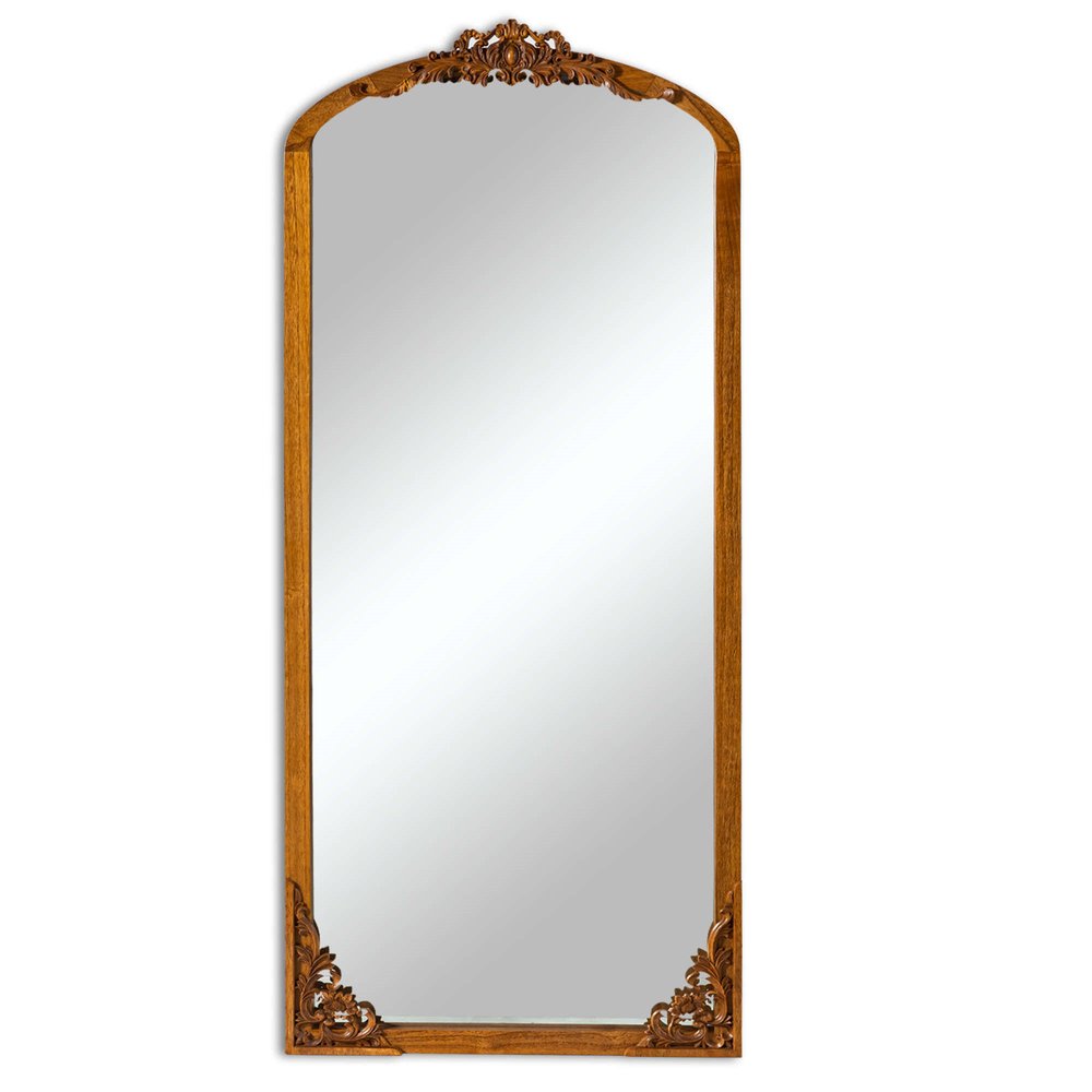 69" Brown Solid Wood Framed Full Length Mirror HomeRoots