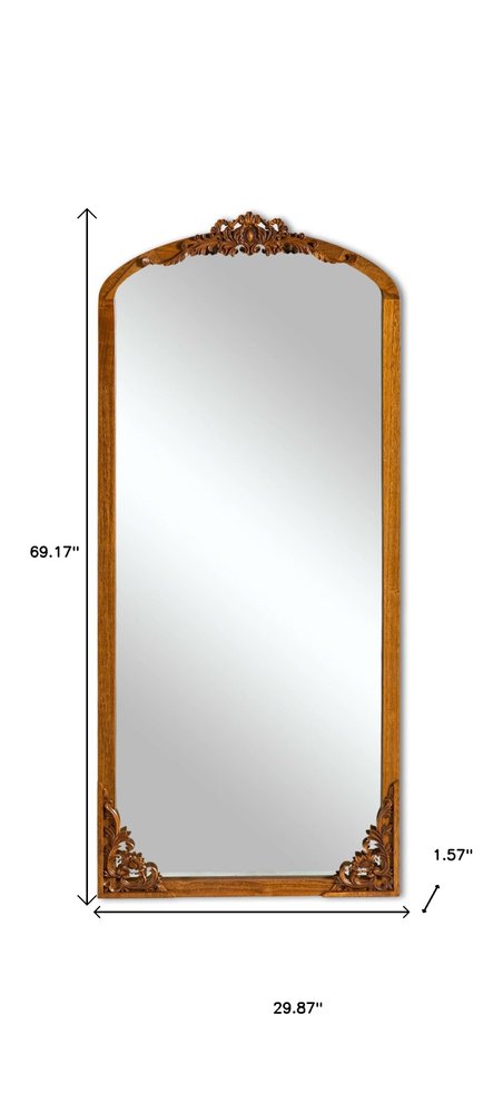 69" Brown Solid Wood Framed Full Length Mirror HomeRoots
