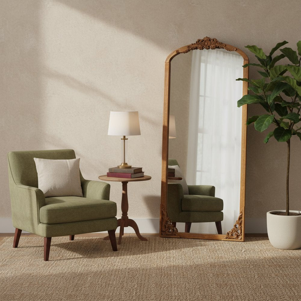 69" Brown Solid Wood Framed Full Length Mirror HomeRoots