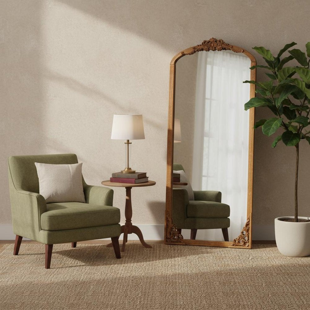 69" Brown Solid Wood Framed Full Length Mirror HomeRoots