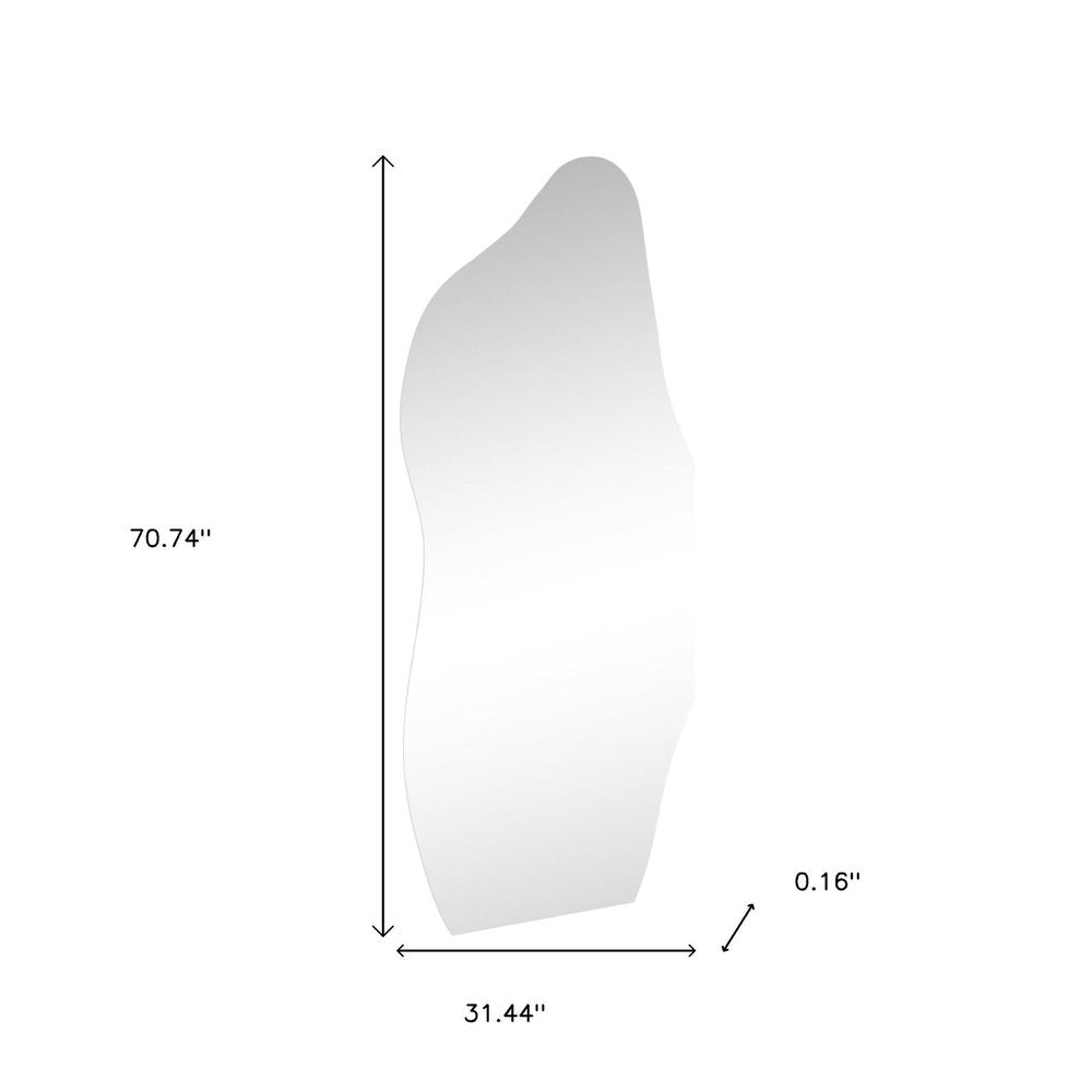 71" Clear Abstract Frameless Accent Mirror HomeRoots