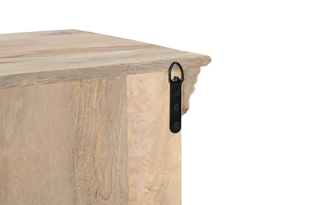 46" White Distressed Solid Wood Carved Scrollwork Two Drawer Sideboard With Two Doors HomeRoots