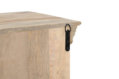 46" White Distressed Solid Wood Carved Scrollwork Two Drawer Sideboard With Two Doors HomeRoots