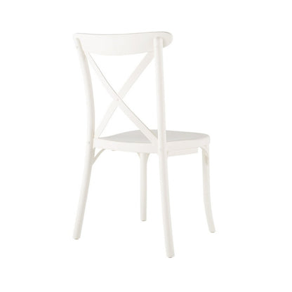 Set of Two White Heavy Duty Plastic Outdoor Stacking Dining Chairs HomeRoots