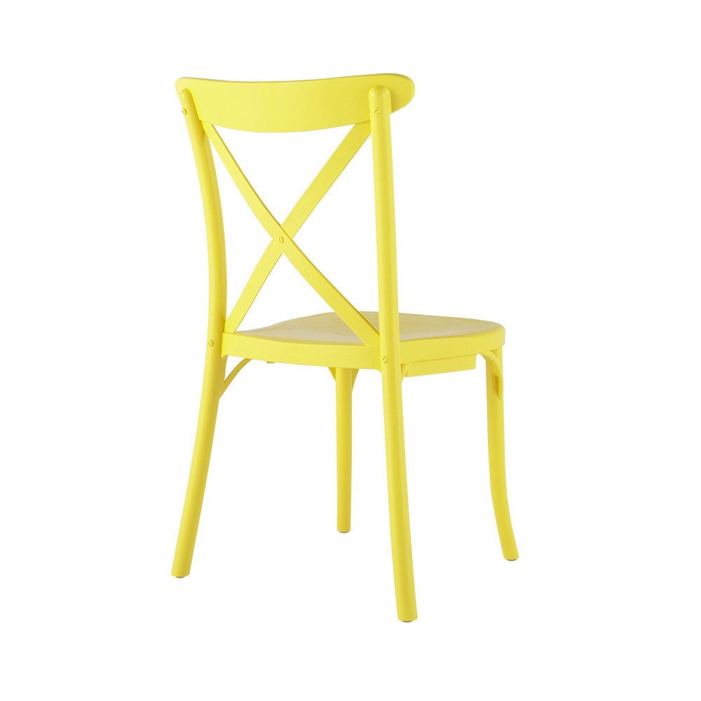 Set of Two Yellow Heavy Duty Plastic Outdoor Dining Chairs HomeRoots