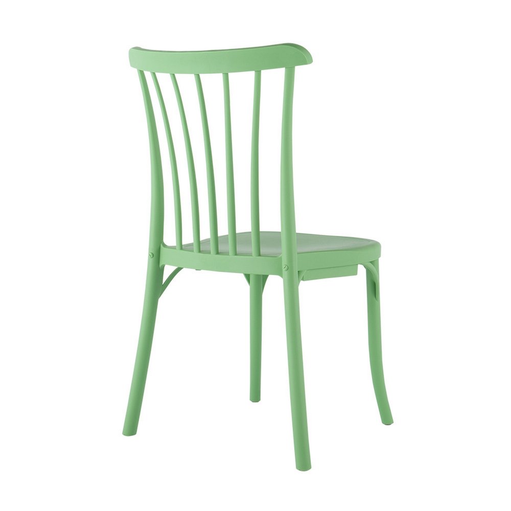 Set of Two Green Heavy Duty Plastic Outdoor Stacking Dining Chairs HomeRoots