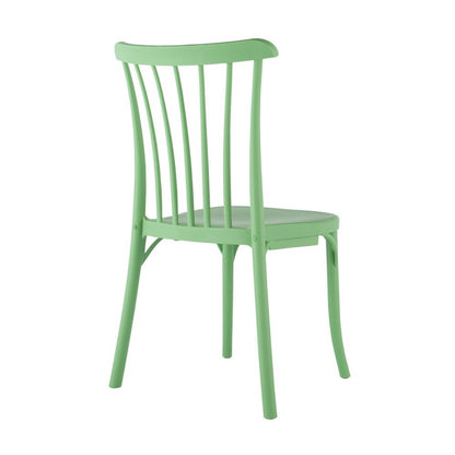 Set of Two Green Heavy Duty Plastic Outdoor Stacking Dining Chairs HomeRoots