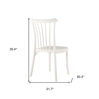 Set of Two White Heavy Duty Plastic Outdoor Stacking Dining Chairs HomeRoots