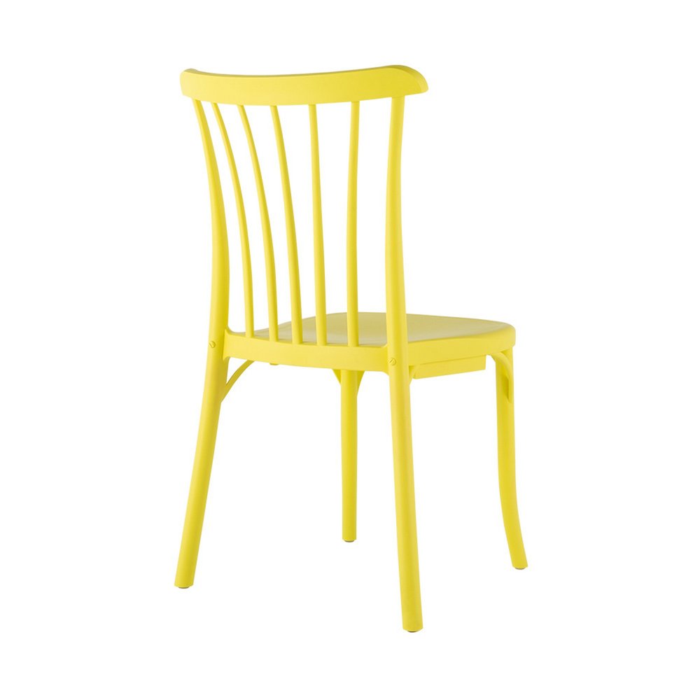 Set of Two Yellow Heavy Duty Plastic Outdoor Stacking Dining Chairs HomeRoots