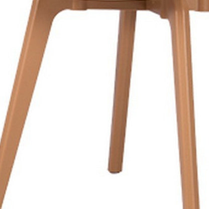 Set of Four White and Natural Heavy Duty Plastic Dining Side Chairs HomeRoots