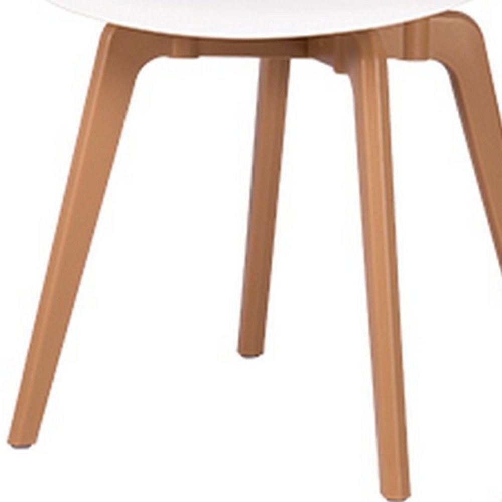 Set of Four White and Natural Heavy Duty Plastic Dining Side Chairs — view 6