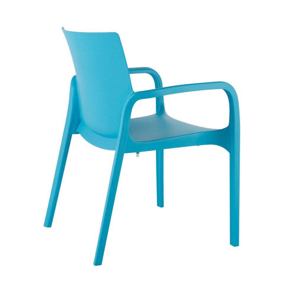 Set of Two Blue Heavy Duty Plastic Outdoor Stacking Dining Chairs HomeRoots