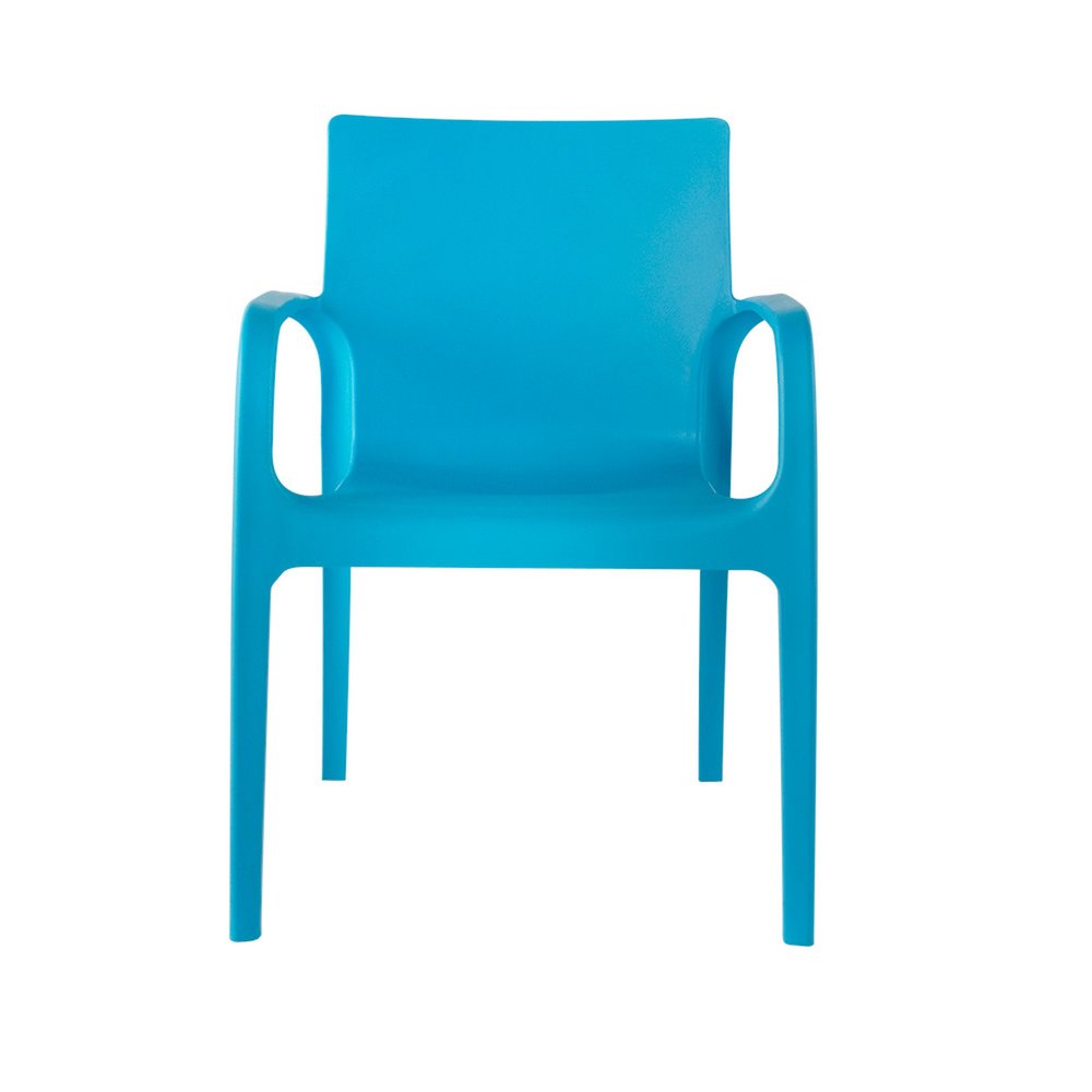 Set of Two Blue Heavy Duty Plastic Outdoor Stacking Dining Chairs HomeRoots