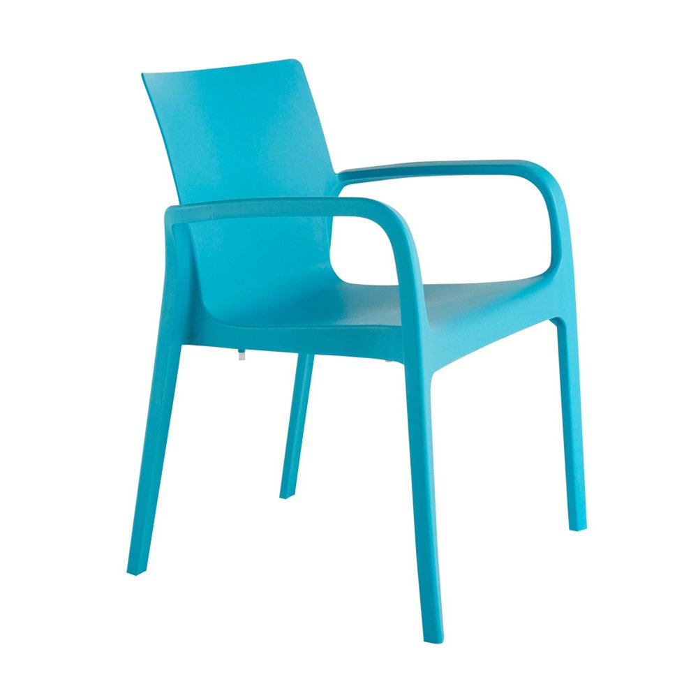 Set of Two Blue Heavy Duty Plastic Outdoor Stacking Dining Chairs HomeRoots