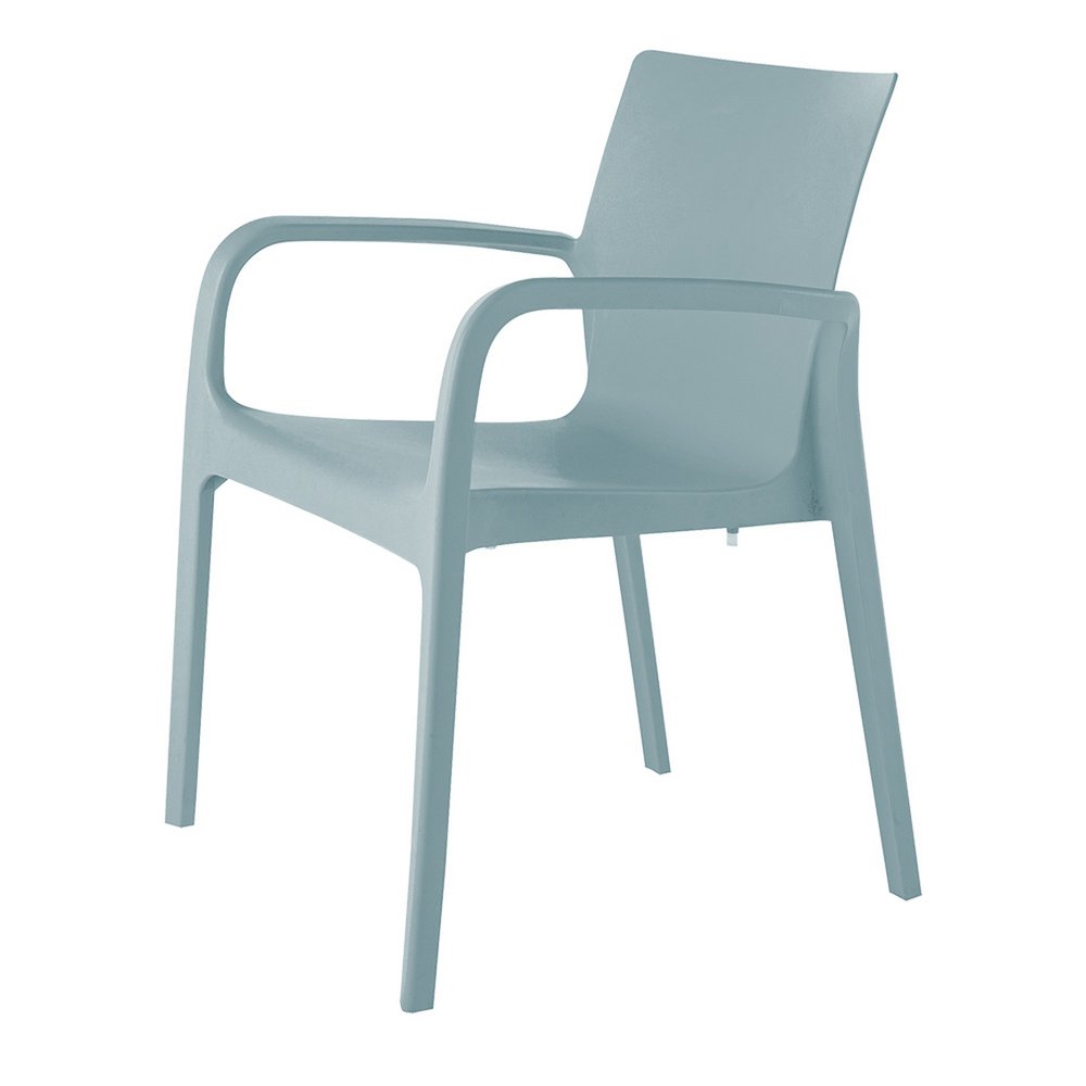Set of Two Baby Blue Heavy Duty Plastic Outdoor Stacking Dining Chairs HomeRoots