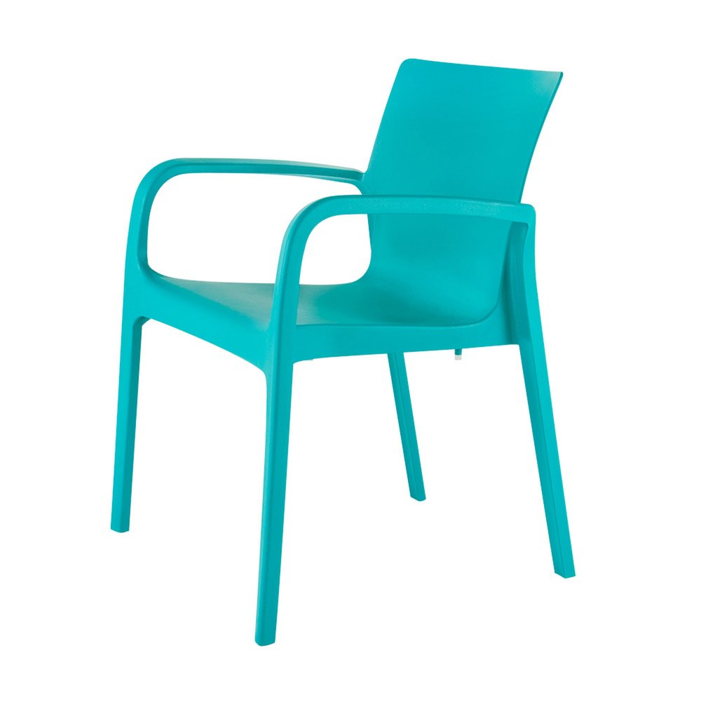Set of Two Turquoise Heavy Duty Plastic Outdoor Stacking Dining Chairs HomeRoots
