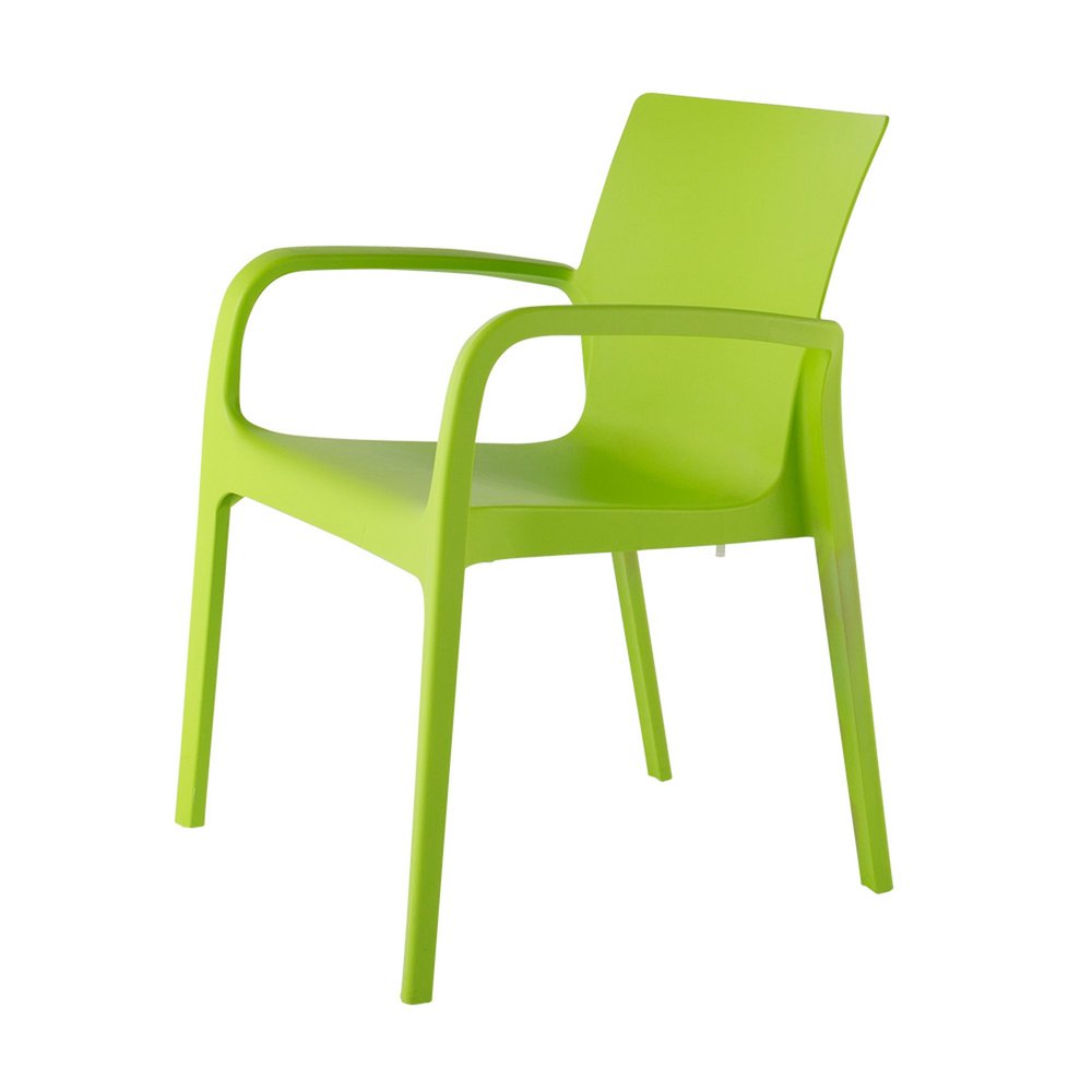 Set of Two Green Heavy Duty Plastic Outdoor Stacking Dining Chairs HomeRoots