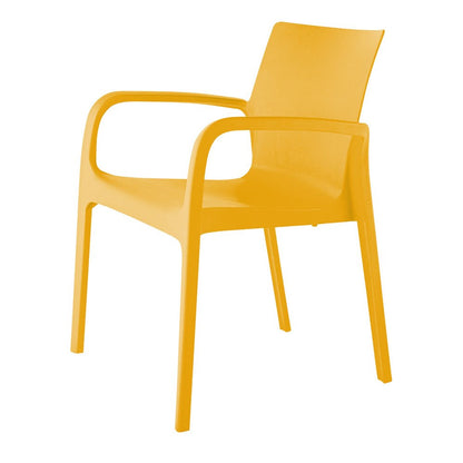 Set of Two Gold Heavy Duty Plastic Outdoor Stacking Dining Chairs HomeRoots