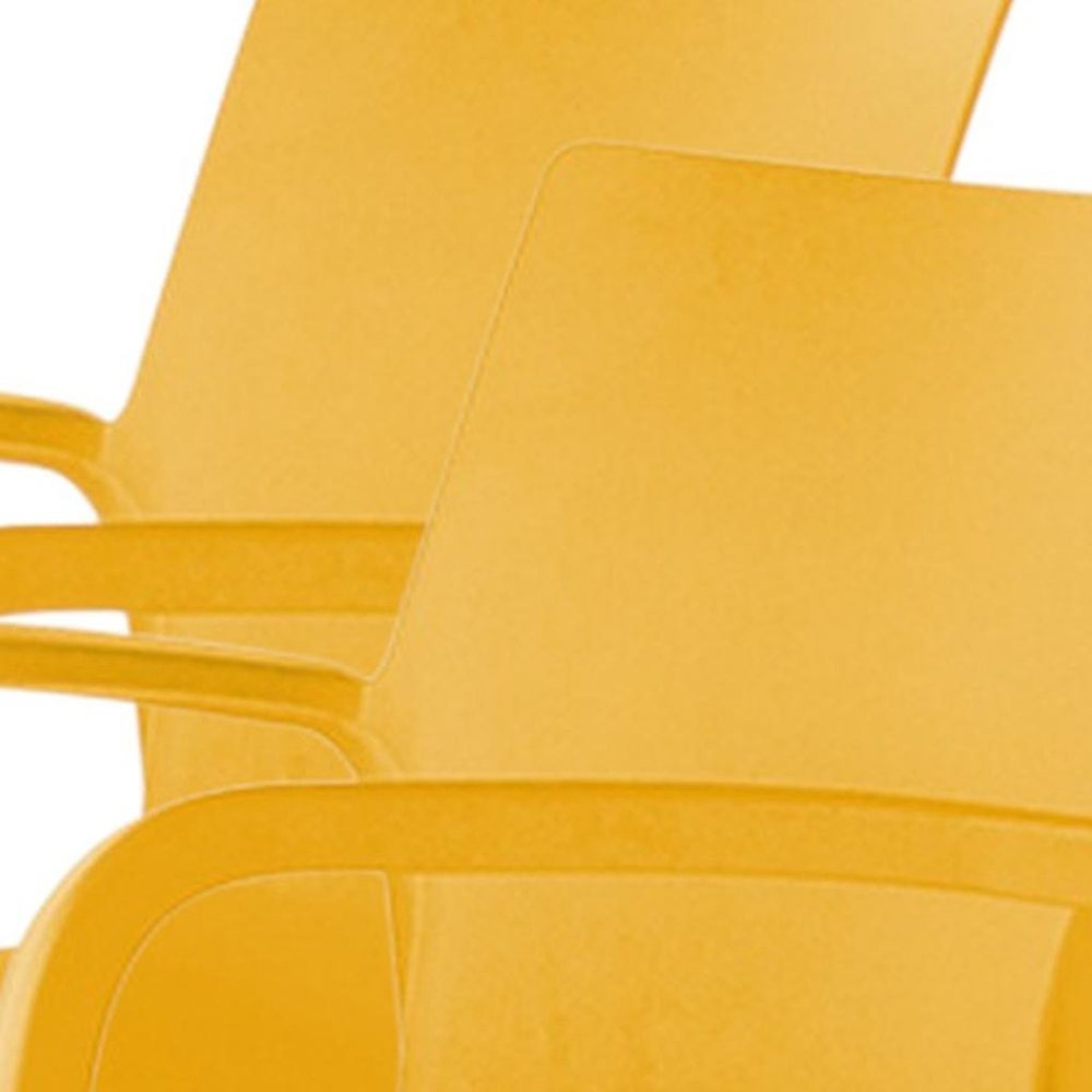 Set of Two Gold Heavy Duty Plastic Outdoor Stacking Dining Chairs HomeRoots