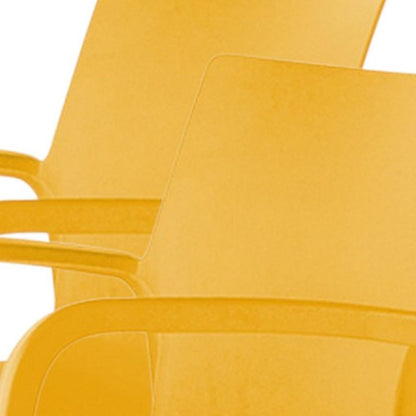 Set of Two Gold Heavy Duty Plastic Outdoor Stacking Dining Chairs HomeRoots