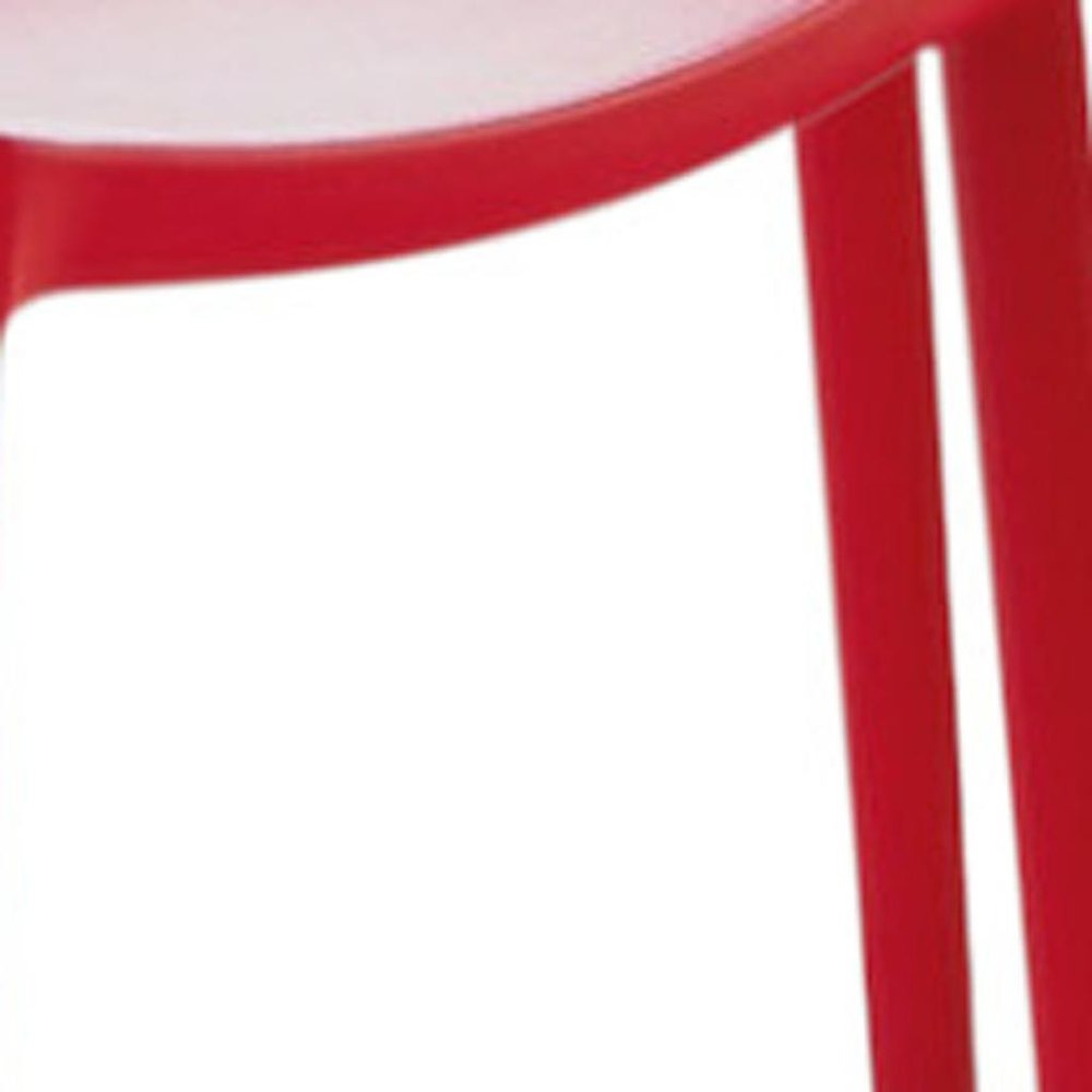 Set of Four Red Heavy Duty Plastic Outdoor Stacking Dining Chairs HomeRoots