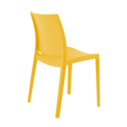 Set of Four Gold Heavy Duty Plastic Outdoor Stacking Dining Chairs HomeRoots
