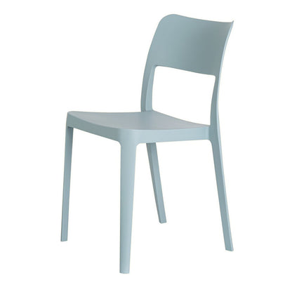 Set of Two Baby Blue Heavy Duty Plastic Outdoor Stacking Accent Chairs HomeRoots