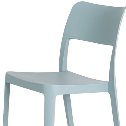 Set of Two Baby Blue Heavy Duty Plastic Outdoor Stacking Accent Chairs HomeRoots