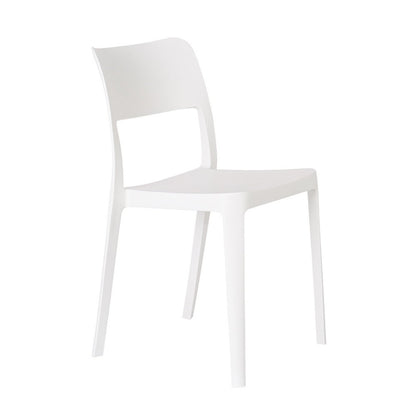 Set of Two White Heavy Duty Plastic Outdoor Stacking Accent Chairs HomeRoots