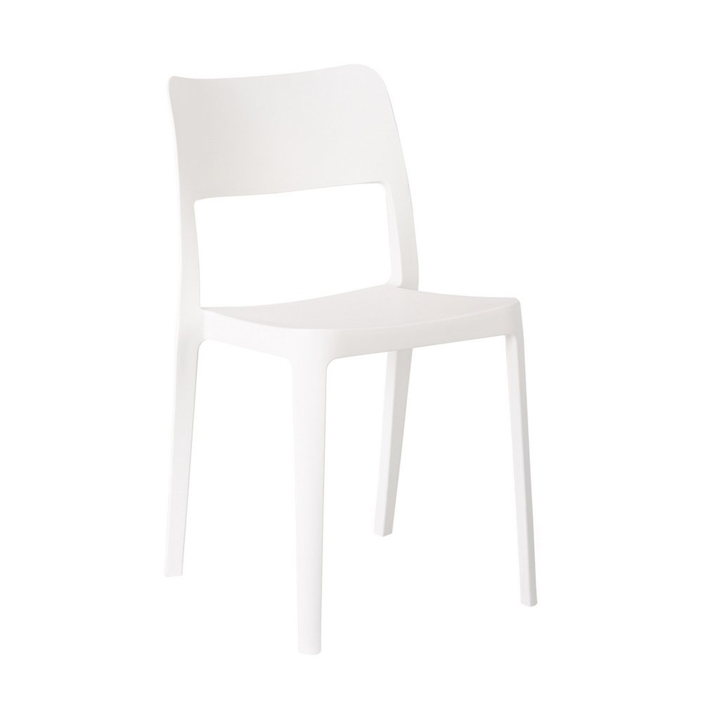 Set of Two White Heavy Duty Plastic Outdoor Stacking Accent Chairs HomeRoots