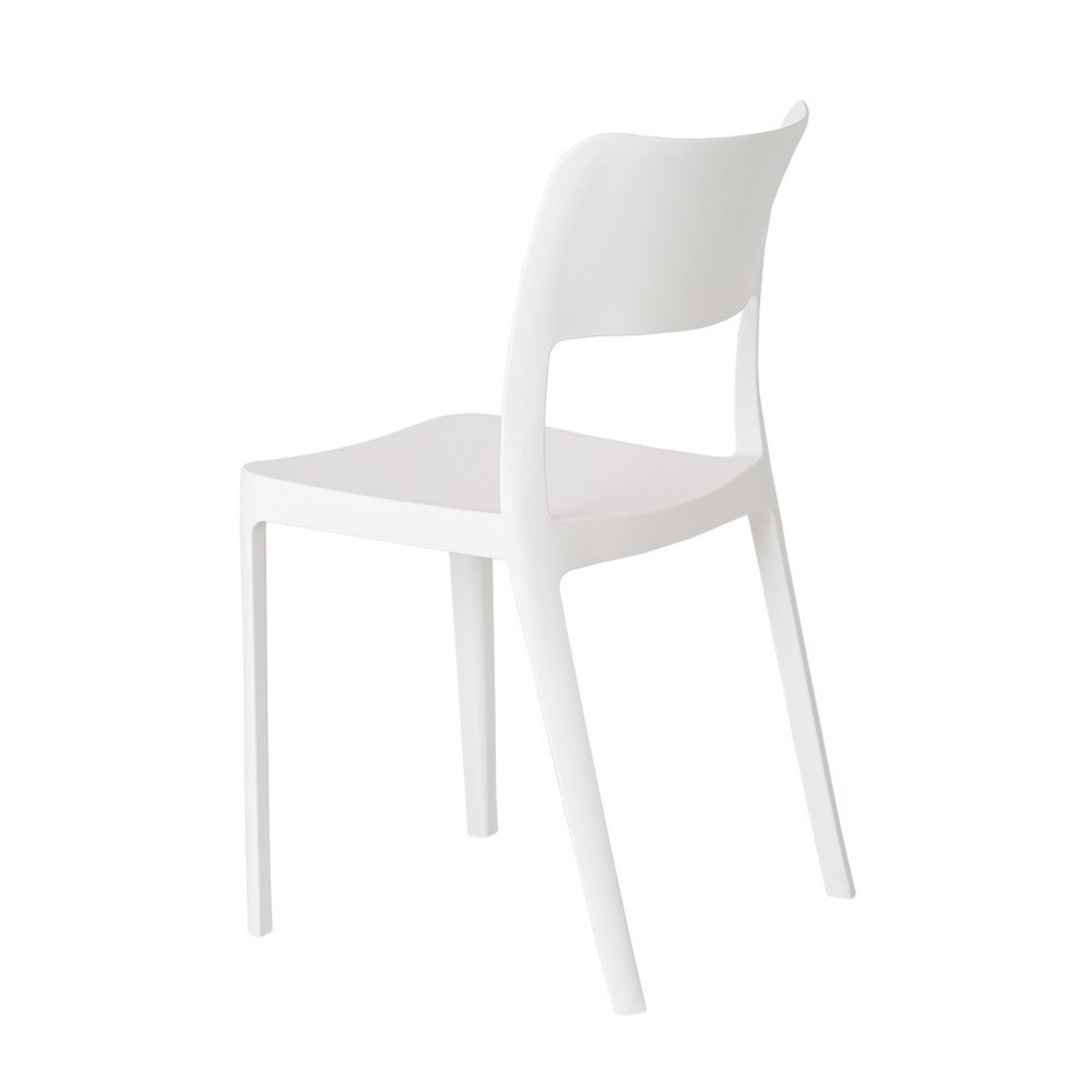 Set of Two White Heavy Duty Plastic Outdoor Stacking Accent Chairs HomeRoots