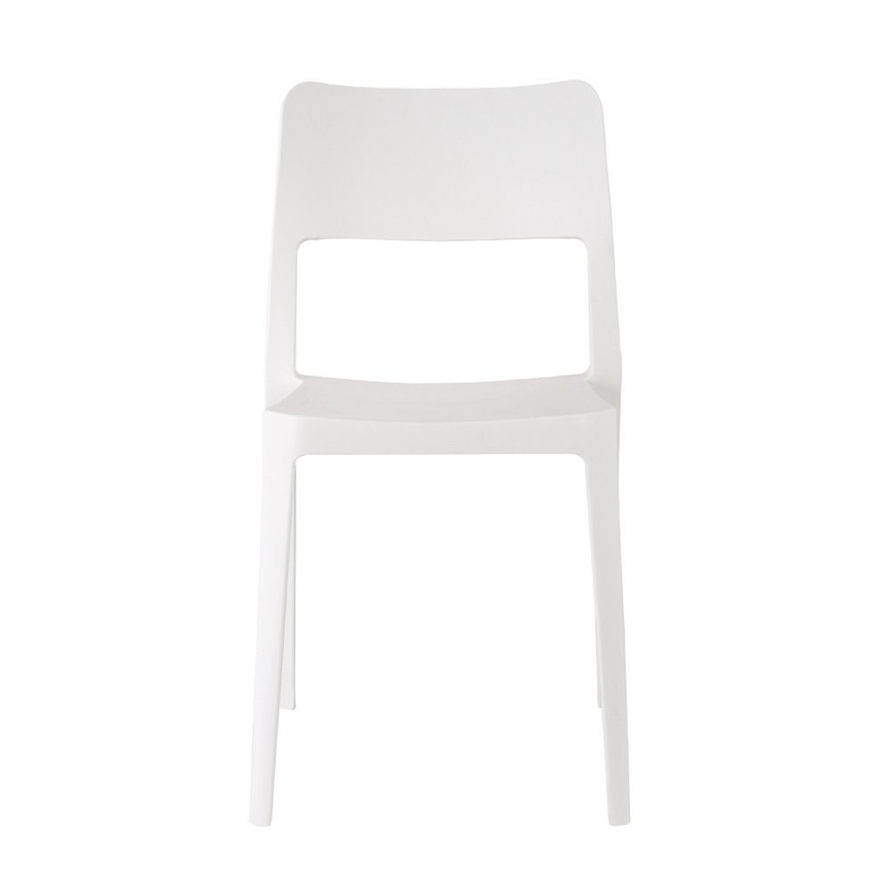 Set of Two White Heavy Duty Plastic Outdoor Stacking Accent Chairs HomeRoots