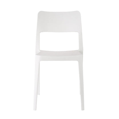 Set of Two White Heavy Duty Plastic Outdoor Stacking Accent Chairs HomeRoots