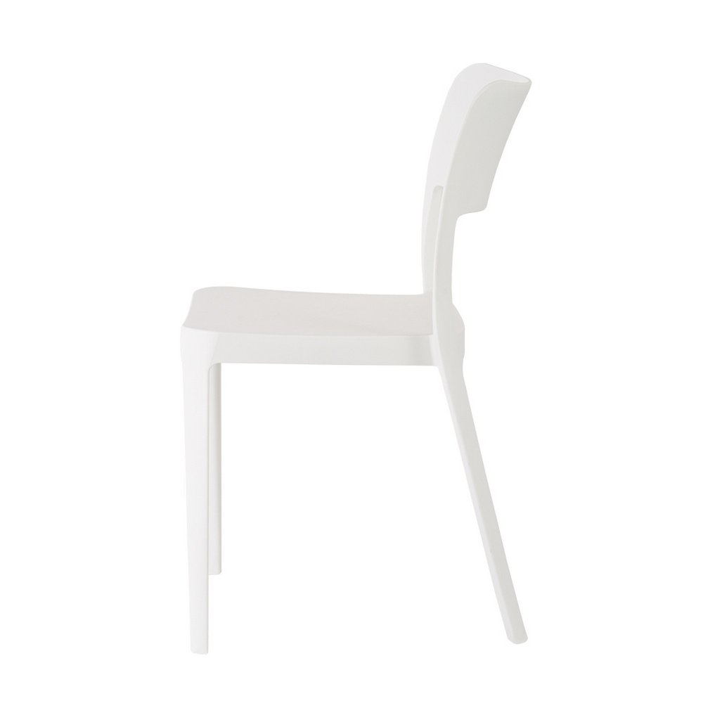 Set of Two White Heavy Duty Plastic Outdoor Stacking Accent Chairs HomeRoots