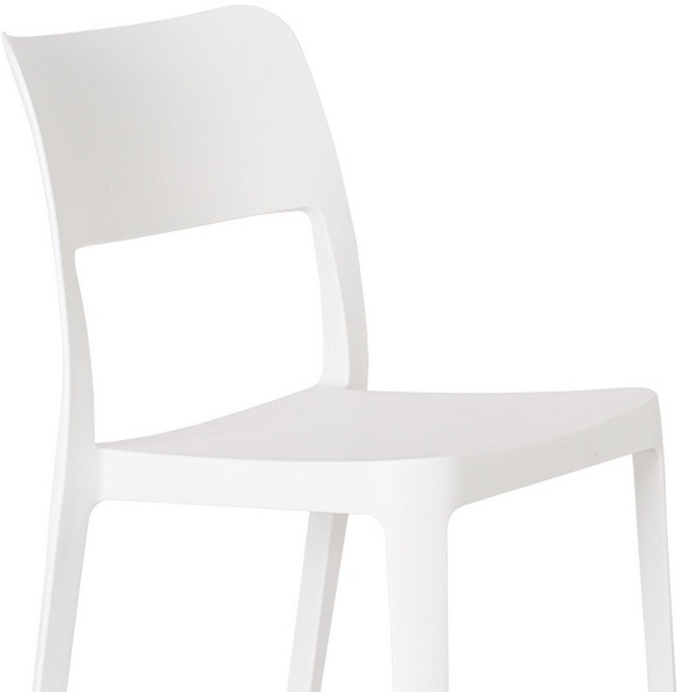 Set of Two White Heavy Duty Plastic Outdoor Stacking Accent Chairs HomeRoots