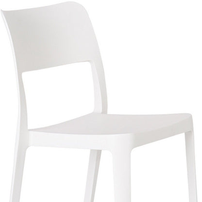 Set of Two White Heavy Duty Plastic Outdoor Stacking Accent Chairs HomeRoots